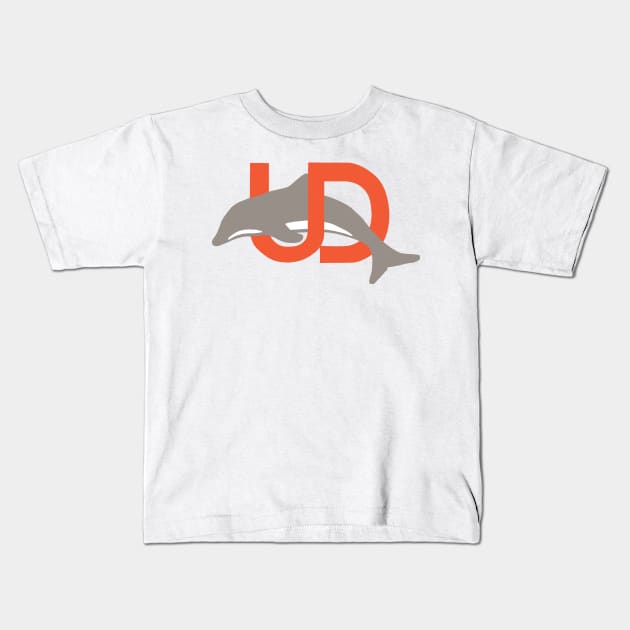 Red Logo No Text Kids T-Shirt by Ukiah Dolphins